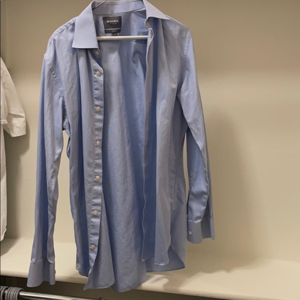 Awesome herringbone Bonobos blue shirt